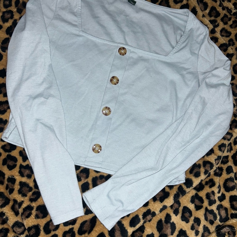 Soft Gray Tee crop top